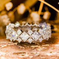 Princess CZ Stone Eternity Wedding Band For Women