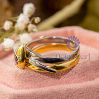 Pear & Round CZ Stone Entwined Snake Ring