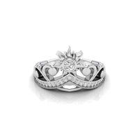 Round Moissanite Sun Tiara Ring For Birthday Gift