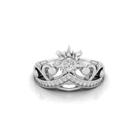 Round Moissanite Sun Tiara Ring For Birthday Gift