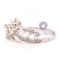 Round Moissanite Sun Tiara Ring For Birthday Gift