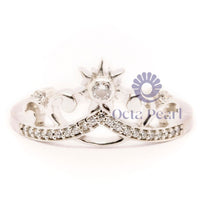 Round Moissanite Sun Tiara Ring For Birthday Gift