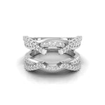 Round Moissanite Enhancer Guard Band For Wedding