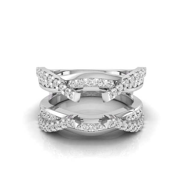 Round Moissanite Enhancer Guard Band For Wedding