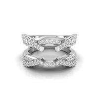 Round Moissanite Enhancer Guard Band For Wedding