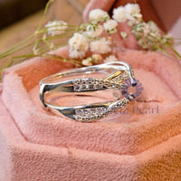 Round Moissanite Enhancer Guard Band For Wedding