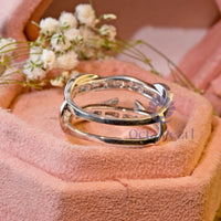 Round Moissanite Enhancer Guard Band For Wedding