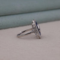 Old Mine Cut CZ Stone Milgrain Art Deco Dinner Ring