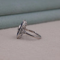 Old Mine Cut CZ Stone Milgrain Art Deco Dinner Ring