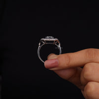 Old Mine Cut CZ Stone Milgrain Art Deco Dinner Ring