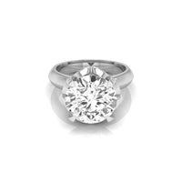 Round Cut Moissanite Solitaire Flower Inspire Ring