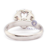 Round Cut Moissanite Solitaire Flower Inspire Ring