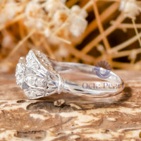 Round Moissanite Edwardian Ring For Engagement