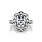 Oval Moissanite Designer Halo Anniversary Ring