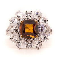 Cushion & Multi Cut CZ Stone Halo Party Wear Ring