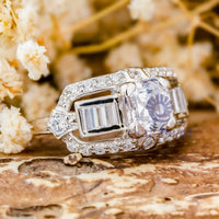 Asscher & Baguette CZ Stone Channel Setting Ring