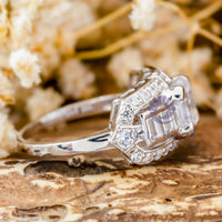 Asscher & Baguette CZ Stone Channel Setting Ring