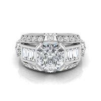 Asscher & Baguette CZ Stone Channel Setting Ring