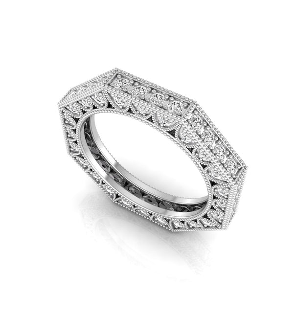 Milgrain Octagon Shape Eternity Band