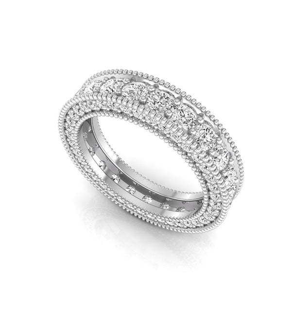 Milgrain Full Eternity women wedding rings with diamonds