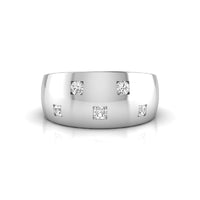 Flush Setting Round Moissanite Men's Wedding Ring