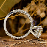 Round Moissanite Pave Basket Petite Hidden Halo Ring