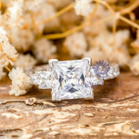 Princess CZ Stone Past Present Future Promise Ring