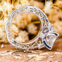 Princess CZ Stone Past Present Future Promise Ring