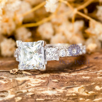 Princess CZ Stone Past Present Future Promise Ring