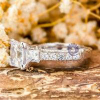 Princess CZ Stone Past Present Future Promise Ring