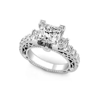 Princess CZ Stone Past Present Future Promise Ring