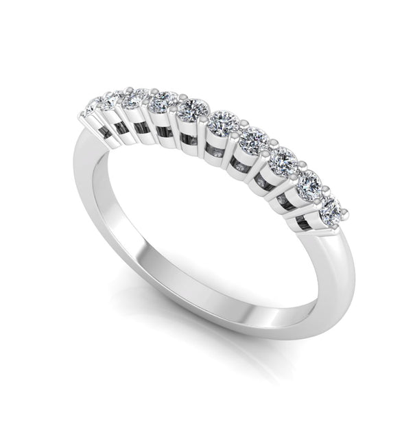 Dainty Half Eternity Band in Round Moissanite