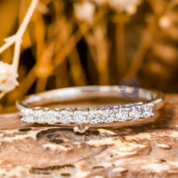 Delicate Dainty Round Moissanite Half Eternity Band