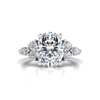Oval & Marquise Seven Stone Wedding Bridal Ring