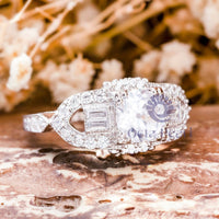 Old European Cut CZ Stone Art Deco Edwardian Ring