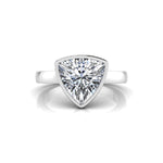 Trillion Moissanite Bezel Set Solitaire Engagement Ring