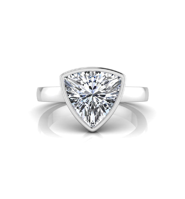 Trillion Moissanite Bezel Set Solitaire Engagement Ring