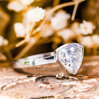 Trillion Moissanite Bezel Set Solitaire Engagement Ring