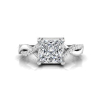 Princess Moissanite Twisted Shank Wedding Ring