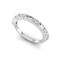 Dainty Half Eternity Band in Baguette & Round Stone