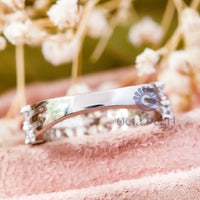 Baguette & Round CZ Stone Half Eternity Band