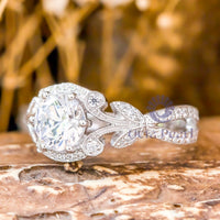 Round Moissanite Butterfly Inspire Proposal Ring