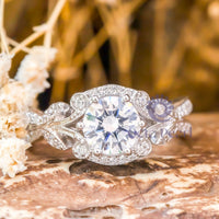 Round Moissanite Butterfly Inspire Proposal Ring