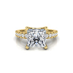 princess rounf moissanite engagement ring