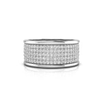 Pave Set Round Moissanite Wide Eternity Wedding Band