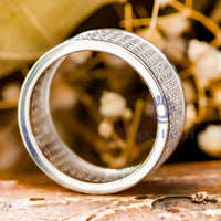 Pave Set Round Moissanite Wide Eternity Wedding Band