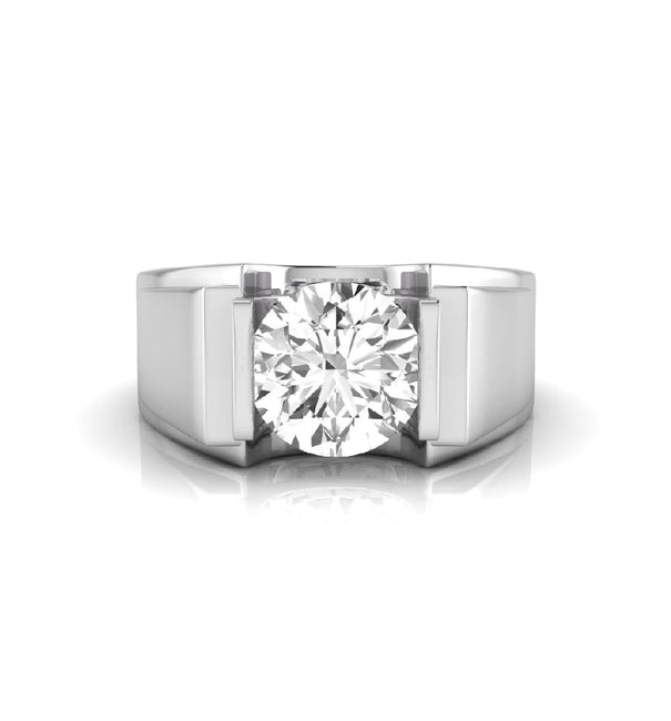 Tension Set Round Moissanite Men & Women's Solitaire Ring