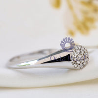 Round Cut Moissanite Signet Simple Daily Wear Women's Ring