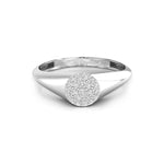 Round Cut Moissanite Signet Simple Daily Wear Women's Ring