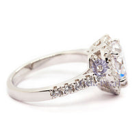 Heart Cut CZ Stone Halo Wedding Ring For Women